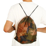 Outdoor Unisex Riding Gym Shoes Clothes Storage Travel Camouflage Drawstring Bag Oxford Bag Backpack Portable Sports Bag