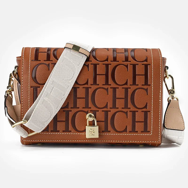 CH Autumn and Winter Solid Color Crossbody Bag Letter Printing High Quality Women's Fashion Elegance 2025 Classic Women's Bag