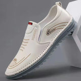 2022 Fashion Men's Casual Flat Shoes Outdoor Soft-Soled Travel Sneakers Leather Men's Business Non-Slip Breathable Shoes for Men