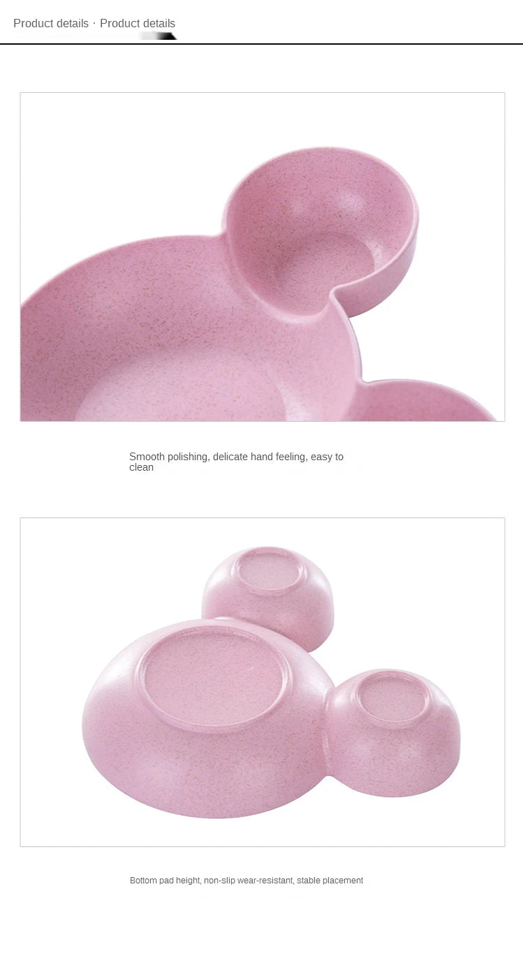 Kid Cartoon Mouse Mickey Bowl Plates Lunch Box Kid Baby Kids Infant Rice Food Bowl Plastic Dinnerware