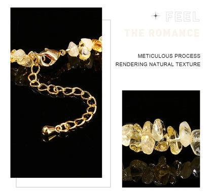 JD Natural Citrines Gravel Stone Irregualr Chip Chakra Bracelet Women Fashion Jewelry Reiki Healing Adjustable Birthday Gifts