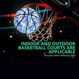 Glow Reflective Basketball Adult & Children Youth Wear-resistant Luminous Basketball Size 7/6/5 PU Soft Leather Game Training Ball