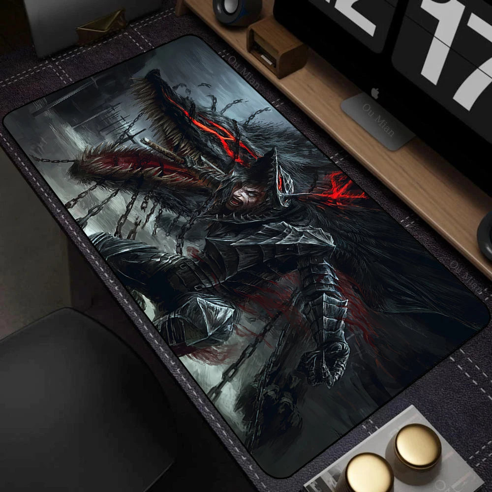 Anime Berserk Mousepad Big Deskmat With Lockrand Office Pc Computer Accessories Mouse Pad Gaming Prime Gaming XXL Keyboard Mat