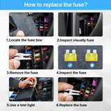 180Pcs Car Fuses Assorted Kit, 60 Mini Blade Car Fuse +60 Standard Automotive Fuse +60 Micro Fuse + Fuse Puller