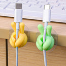 Finger Shape Cable Clips Holder Cute Charging Cord Management Home Office Car Desk Tidy Self-Adhesive Cable Winder Organizer