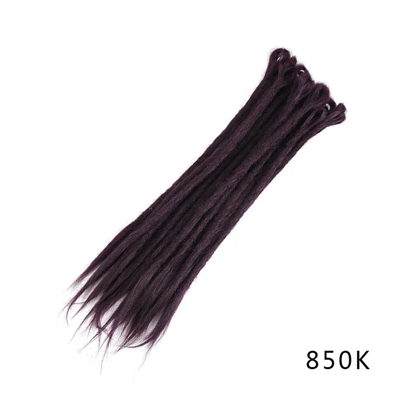 20 Polegada sintético 100% artesanal dreadlock extensões de cabelo fino crochê trançado cabelo backcombed dreads reggae estilo cabelo hippie