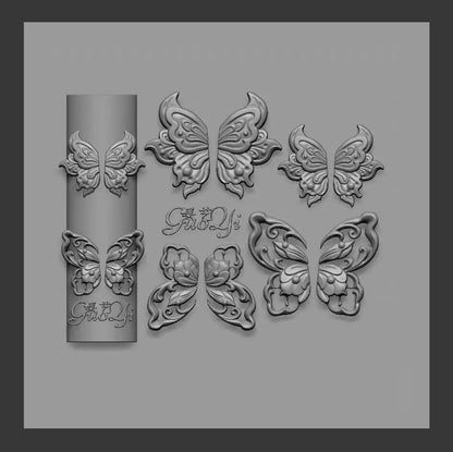 1pc Bowknot Candles Jellyfish Shell Rose Leaf  3D Acrylic Mold Nail Art Decoration Nails DIY Design Silicone  Nails Mold