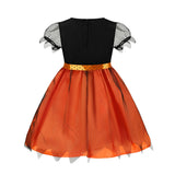 2025 Children's Pumpkin Costume Role Playing Girls Dress Carnival Party Halloween Cosplay Performance Kid Outfit