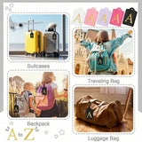 PU Leather Luggage Tag for Travel - Durable Suitcase ID Tag with Privacy Cover & Name Card Slot (A-Z) liu