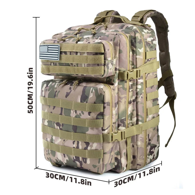 45L Tactical Men's Backpack Military Camouflage Molle Rucksack Climbing Cycling Hiking Sports Multi-purpose Army 3P Knapsack