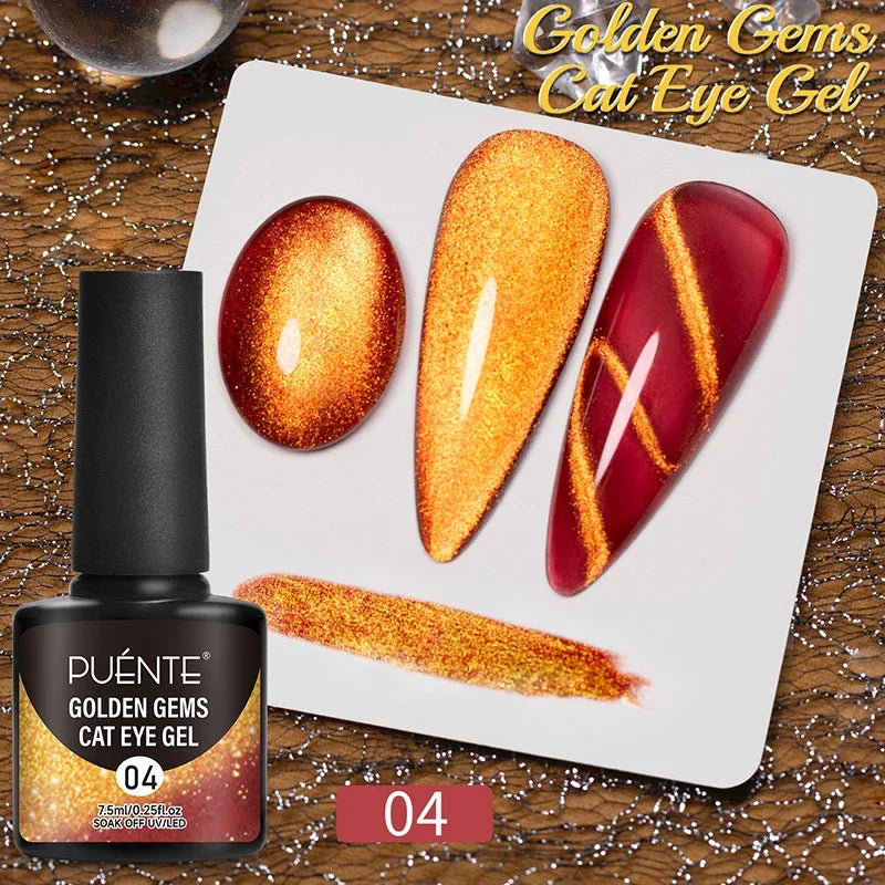 7.5ML Super Shiny Ruby Red Cat Magnetic Gel Nail Polish Wine Red Cat Eye Gel Soak Off Semi-Permanent Nail Varnish For Manicure