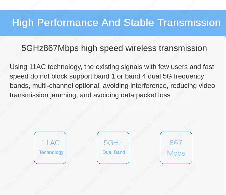Tp-link  867M 5.8G MESH Wifi Access Point Top Cpe 5000m Router Wireless Outdoor  Hospot Point To Point  1 Pcs Ubiquiti