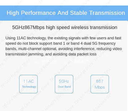 Tp-link  867M 5.8G MESH Wifi Access Point Top Cpe 5000m Router Wireless Outdoor  Hospot Point To Point  1 Pcs Ubiquiti