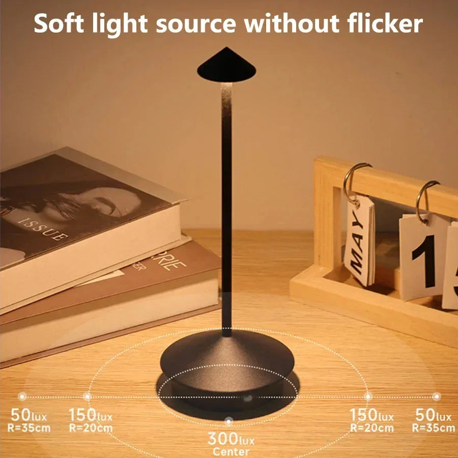 Rechargeable Table Lamp Creative Dining Touch LED Hotel Bar Coffee Pina Pro Table Lamp Decorative Desk Lamp