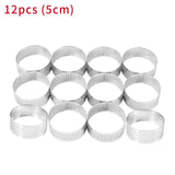 Stainless Steel Tart Ring, Baking Donut Tools, Perforated Heat Resistant, Round Cake, Mousse, 5cm, 10 Packs 