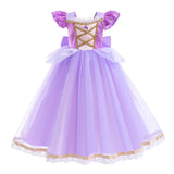 Elsa Anna Kid Princess Girls Dress Rapunzal  Kids Cosplay Halloween Vestidos Children Costume Birthday Party Dress
