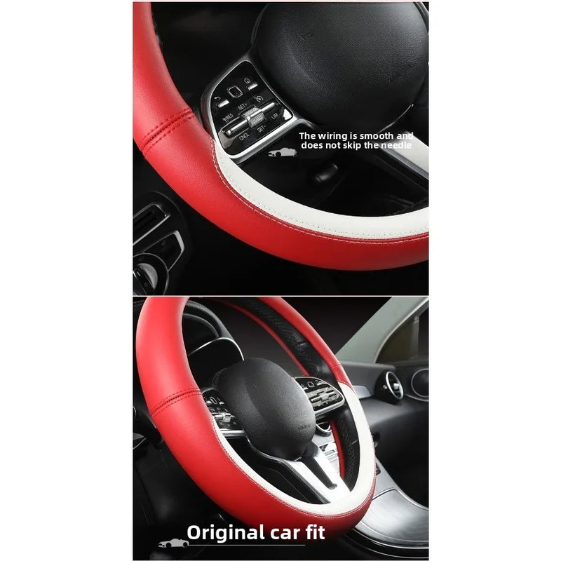 pink All-season exquisite simple light cute sunny fashionable dirt-resistant and comfortable car steering wheel cover