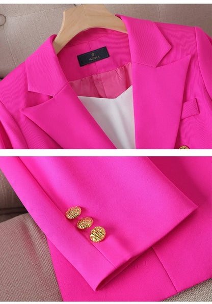 Elegant Women's Fashionable White Western-Style Suit Zihongsuitsuit High-End Business Attire Long-Pants Set For Special Occasion