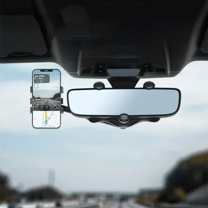 Rearview Mirror Phone Holder Car 360 Rotation Phone Mount Stable Gripper Smartphone Navigation Bracket For iPhone Samsung Xiaomi