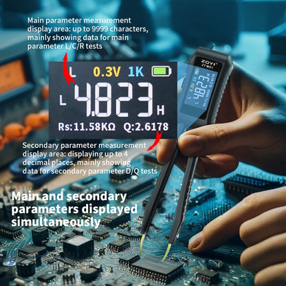 Mini pinza inteligente ZOYI MD1, comprobador LCR SMD ESR, resistencia, capacitancia, inductancia, continuidad, diodo, herramientas de medición