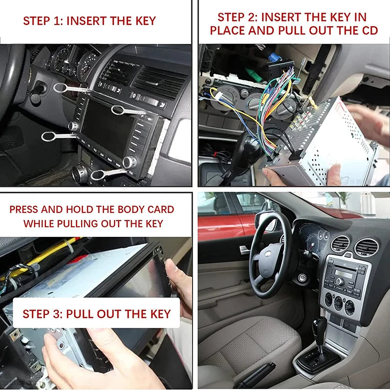 Ferramenta de remoção de rádio do carro chave estéreo útil rádio estéreo liberação remoção instalar ferramenta de reparo do carro acessórios ferramenta de remoção