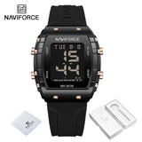 NAVIFORCE Watches for Woman LCD Digital Movement Female Clock Fashion 50m Waterproof Silicone Band Sport Electronic Wristwatches