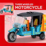 City Three-wheeled motorcycle Model MOC Building Blocks Vehicle Technical Bricks Birthday Gifts Toys for Kid Boys Children Adult