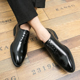 New Red Sole Brogue Shoes Men Black Business Men's Formal Shoes Lace-up Round Toe Spring/Autumn