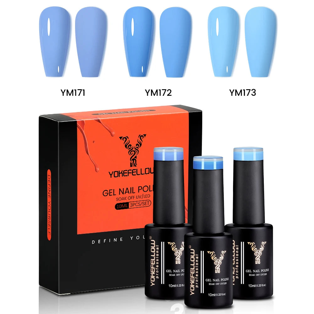 NEW YOKEFELLOW 10ml Crystal Jelly Nude Red Pink Gel Nail Polish Transparent Semi-permanent UV Gel Nail Art Soak Off Gel Varnish