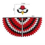 Children Owl Wings Costume Animals Peacock Felt Cloak with Mask for Kids Boys Girls Stage Performance Halloween Party Cape