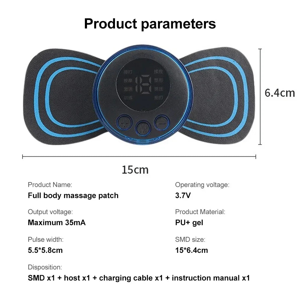 Mini Portable Neck Massager Electric Neck Stretcher for Cervical Muscle Pain Relief and Shoulder Relaxation Massage Patch