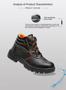 Wear-resisting Men Work Safety Boots Anti-smash Anti-puncture Work Sneakers Waterproof Boots Indestructible Protective Work Boot