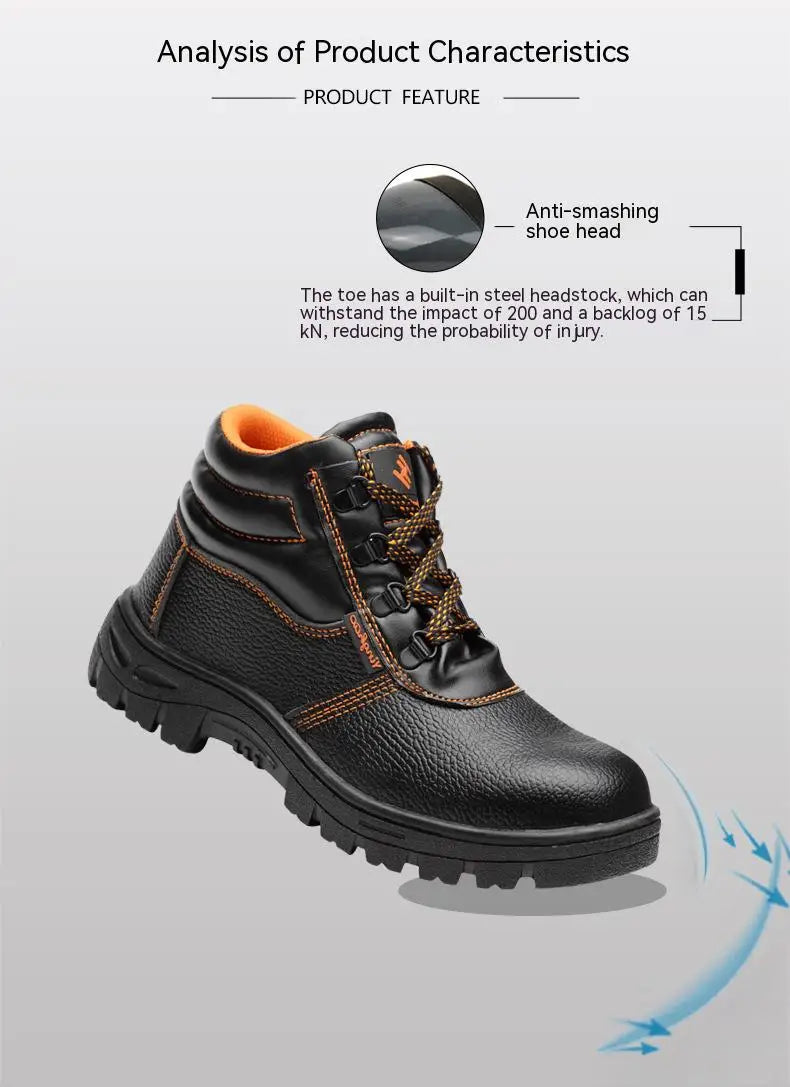 Wear-resisting Men Work Safety Boots Anti-smash Anti-puncture Work Sneakers Waterproof Boots Indestructible Protective Work Boot