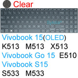Keyboard Cover for ASUS Vivobook Pro 15 15X OLED GO S S15 N6506 S5507 S5506 M5506 X1505 M1505 K3504 Silicone Protector Skin Case