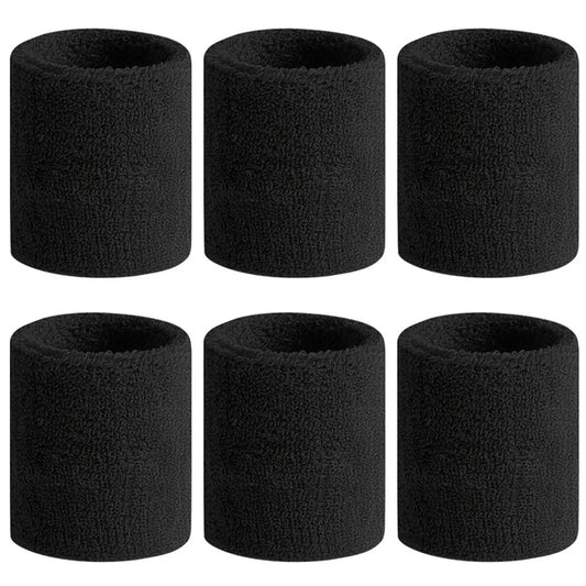 6pcs Sweat Absorption Sports Wristband, Moisture Wicking Wrist Guard For Tennis, Basketball, Running