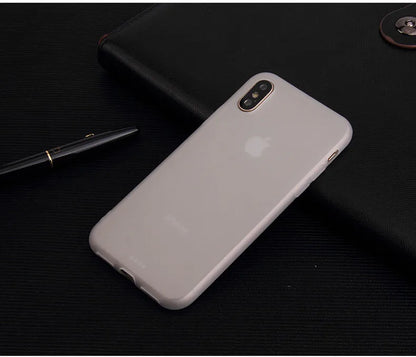 Funda de TPU suave ultrafina de color caramelo para iPhone X, XR, XS, XS Max, color sólido simple