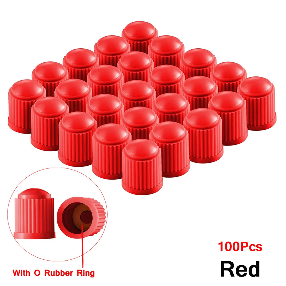 Tire Stem Valve Caps, with O Rubber Ring, Universal Stem Covers for Cars, SUVs, Bike and Bicycle, Trucks, Motorcycles