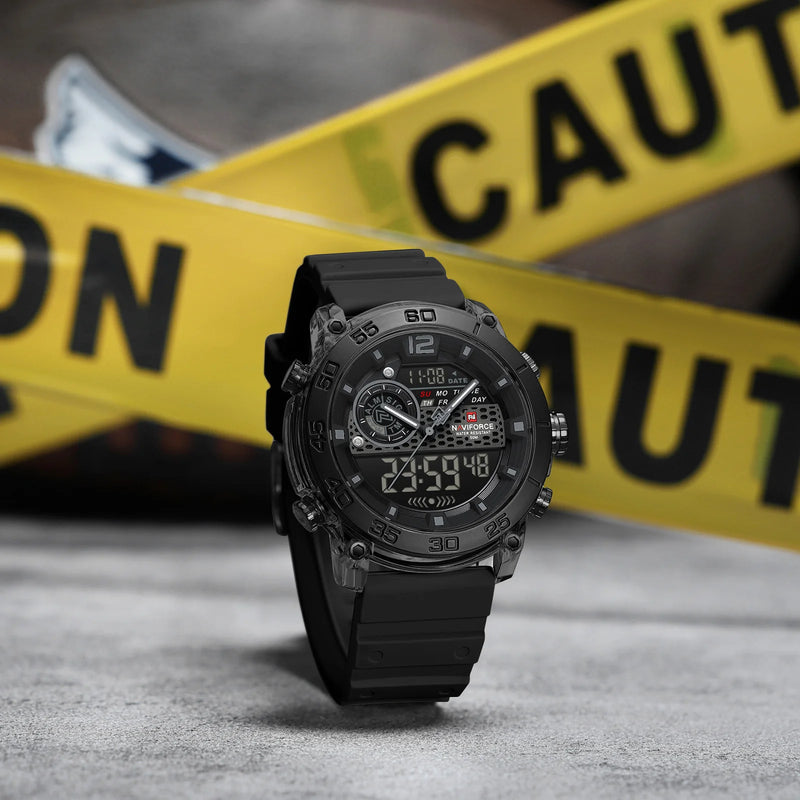 NAVIFORCE 6104 Fashion Sports Electronic Quartz Watch Men Calendar Luminous Outdoor Casual Digital Watches for Man reloj hombre