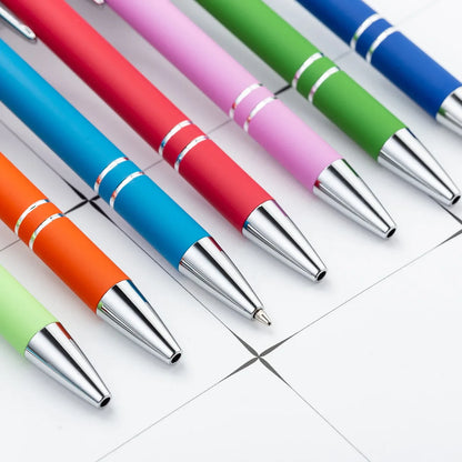 20-200 Pens Wholesale Metal Ballpoint Pen Touch Screen Pen Office School Advertising Pen Custom Logo Text Laser Engraving