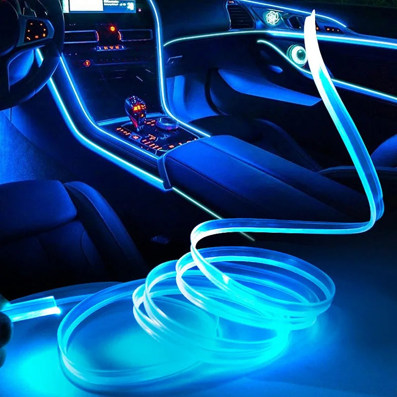 10M/5M/3M Neon LED Car Interior Decorative Lamps Strips USB Drive For DIY Decorative Dashboard Console Ambient Light Cold Light