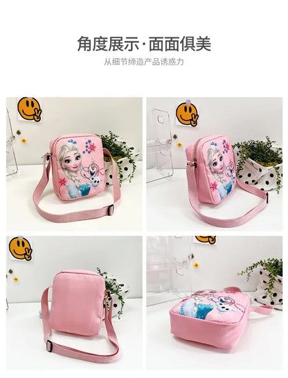 MINISO Disney 2024 New Princess Series Crossbody Bag "Frozen 2" Elsa Sophia Cartoon Shoulder Bag Girls Casual Fashion Handbag