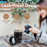 1pc SLR Camera Lens Cup Camera Lens Model Stainless Steel Casual Cup with Lid Coffee Mug White Black Coffee Mugs Creative Gift