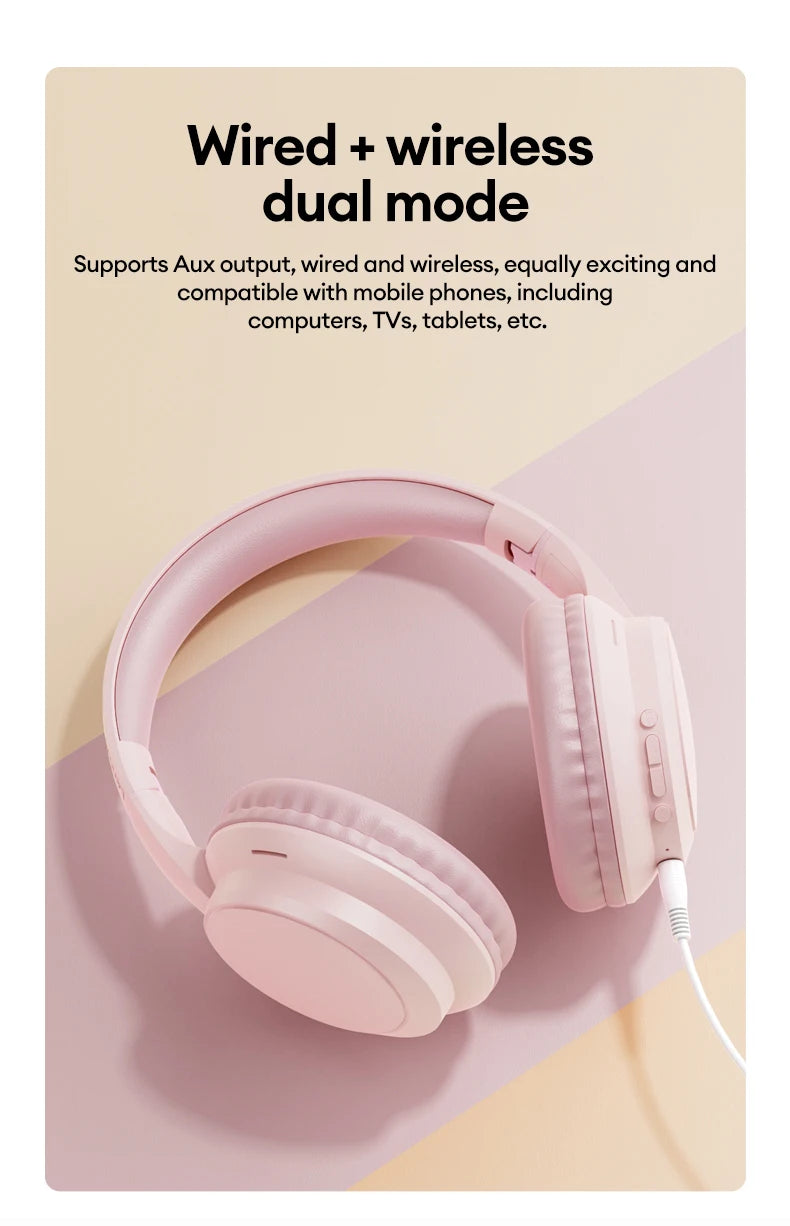 Lenovo TH11 Over-Ear Headsets Bluetooth 5.4 HI-FI Stereo Noise Cancelling Headphones Wireless Wired Gaming Earphones Comfortable
