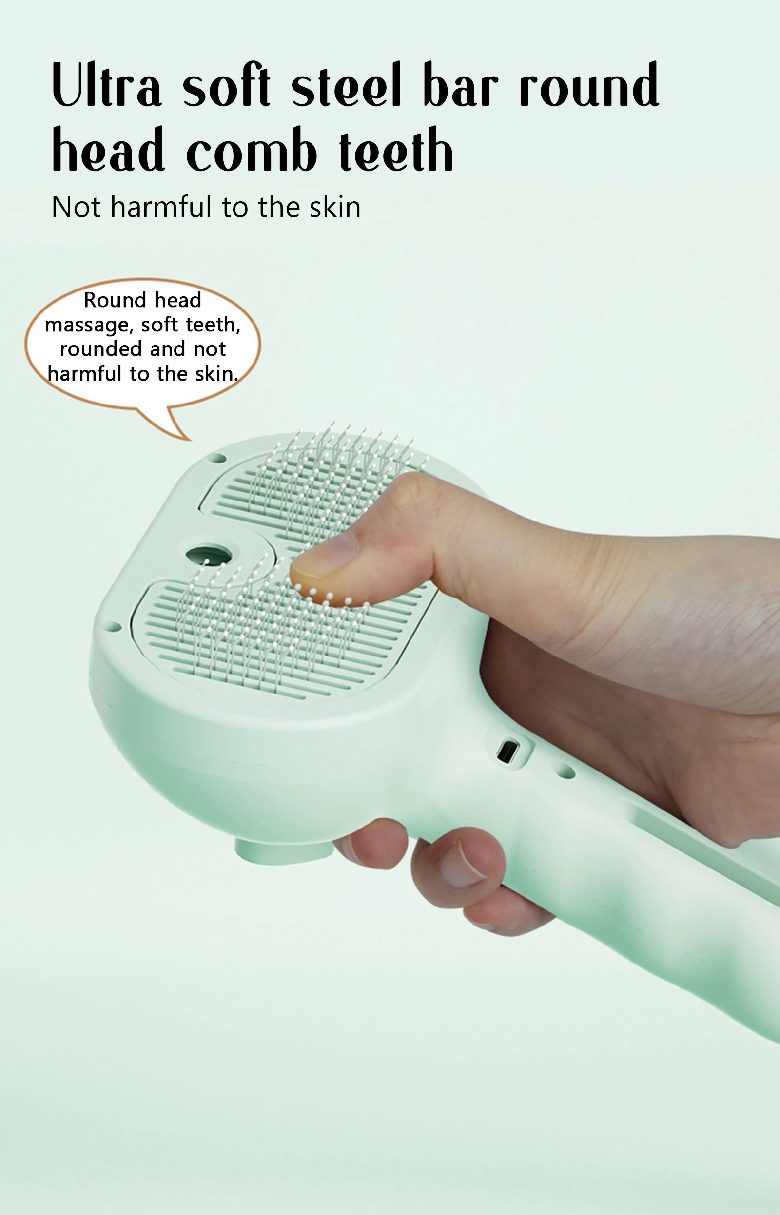 Dog Comb Pet Steam Massage Brush Safe Round Head Soft Teeth Spray Hair Removal Comb for Dog Universal for Cats Dogs Accessories