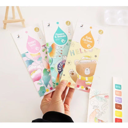 20 Sheets Portable Children Watercolor Painting Book Paint with Water Kids Gouache Graffiti Picture Coloring Drawing Toys Gifts
