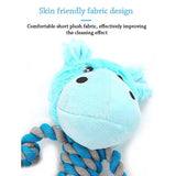 Juguete chirriante para perros pequeños y medianos, suave peluche masticable con forma de animal, resistente a mordeduras, cuerda de algodón, suministros para mascotas.