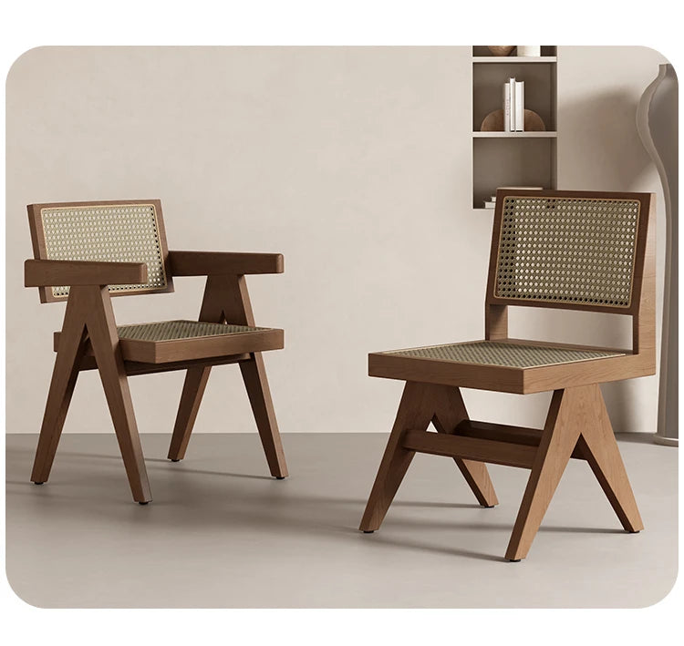 Rattan Nordic Relaxing Design Chair Accent Solid Wood Dining Modern Computer Office Aesthetic Relax Armrest Garden Furniture