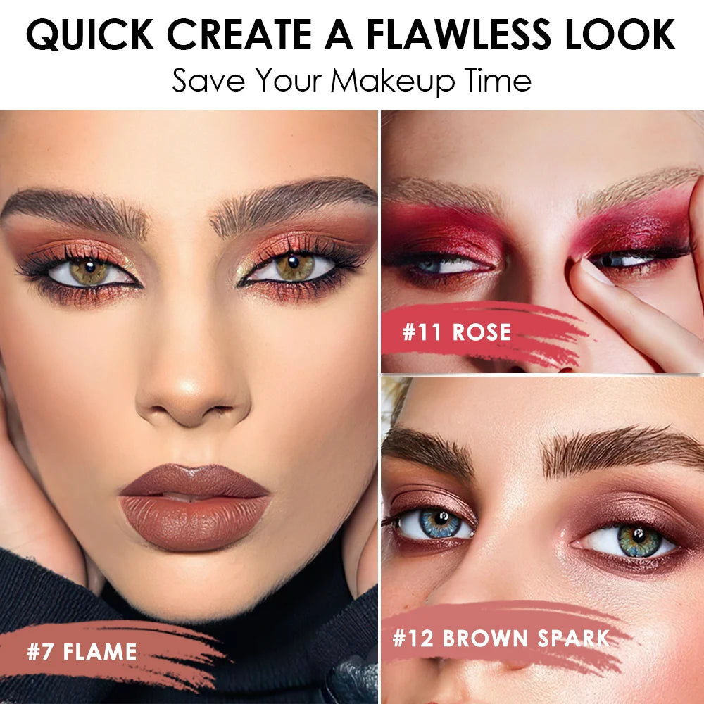FOCALLURE Lápiz de sombra de ojos perlado de 24 colores, resistente al agua, con brillo, pigmento brillante, delineador en barra, herramientas de maquillaje