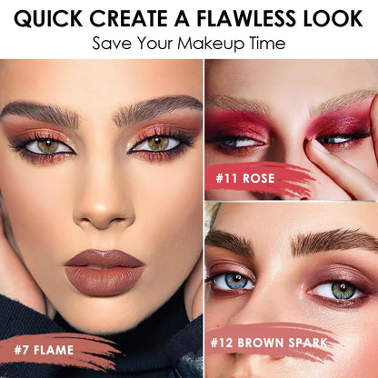 FOCALLURE Lápiz de sombra de ojos perlado de 24 colores, resistente al agua, con brillo, pigmento brillante, delineador en barra, herramientas de maquillaje