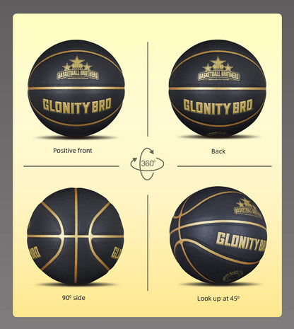 Black Gold Basketball Official Size 7 Composite Leather For Men's and Women's Outdoor Indoor Durable Training Ball High Quality